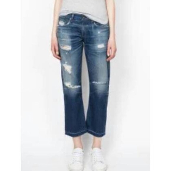 rag & bone ‘Doris x Boyfriend’ Cropped Raw Hem Jean - Picture 2 of 7